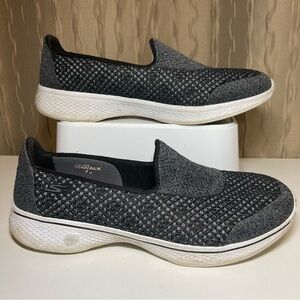 Skechers Go Walk 4 Kindle Gray Women's 11 Gray Black Walking Shoes 14145 Gen 5